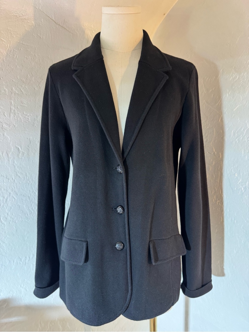 Lauren Ralph Lauren Black Single-Breasted Tailored Blazer